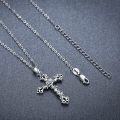 wholesale 925 Sterling Silver Rose Cross Pendant Necklace for Women (A-Rose Cross Necklace)-0-2
