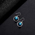 wholesale 925 Sterling Silver Turquoise Round Drop Earring for Women -0-3