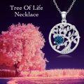 wholesale  Sterling Silver Tree of Life Birthstone Necklace for Women Gift -0-5