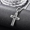 wholesale 925 Sterling Silver Cross Pendant on Rolo Chain 24 Long for Men-0-2
