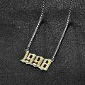 wholesale  Sterling Silver Birth Year Number Pendant Necklace 1988 2000 w 22 +2 Rolo Chain Jewelry Gift -0-10