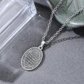 wholesale 925 Sterling Silver Saint Anthony Oval Pendant Necklace-0-3