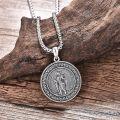 wholesale 925 Sterling Silver Saint Christopher Medal Pendant Necklace with Chain for Men and Women-0-1