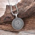 wholesale 925 Sterling Silver Saint Christopher Medal Pendant Necklace with Chain for Men and Women-0-1