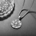 wholesale 925 Sterling Silver Compass Necklace w/ 24 Rolo Chain & CZ Accents - Graduation Gift for Her-0-3