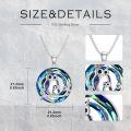 wholesale 925 Sterling Silver Mother Baby Owl Pendant Necklace With Blue Crystal-0-2