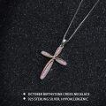 wholesale  Sterling Silver Birthstone Cross Necklace for Women Christian Gift -0-2
