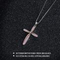 wholesale 925 Sterling Silver Cross Pendant Necklace With Red Crystal White Gold Plated-0-2