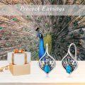 wholesale 925 Sterling Silver Turquoise Peacock Drop Earrings for Women Girls Gift Boxed-0-1