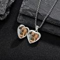 wholesale 925 Sterling Silver Evil Eye Heart Photo Locket Pendant Necklace Gifts for Women-0-3