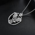 wholesale 925 Sterling Silver Obsidian Malachite Saint Michael Angel Pendant Shield Necklace for Men-0-2