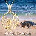 wholesale 14K Gold Turtle Shell Starfish Pendant Necklace 14K Gold  Ocean Life s for Her Valentines Day Mother's Day-0-4