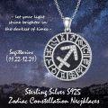 wholesale Sterling Silver Blue Sandstone 12 Zodiac Constellation Necklace for Women Men-0-34