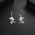 wholesale 925 Sterling Silver Black Enamel Cowboy Boots & Hat Leverback Earrings 3D Western Style Jewelry for Women Girls Gift USA Made-0-4