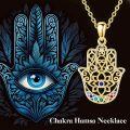 wholesale Gold 925 Sterling Silver Evil Eye Hamsa Hand Pendant Necklaces for Women Gifts-0-4