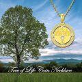 wholesale Gold Plated 925 Sterling Silver Tree of Life Heart Pendant Necklace for Women-0-1
