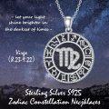 wholesale Sterling Silver Blue Sandstone 12 Zodiac Constellation Necklace for Women Men-0-25