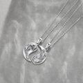 wholesale 925 Sterling Silver Dragon & Phoenix Heart Pendant Couples Necklaces for Best Friends Forever (BFF)  Set-0-1