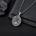 wholesale 925 Sterling Silver St Patrick's Day Medal Necklace for Men Women Irish Catholic Patron Saint Charm Prayer Protection Lucky Good Luck Gifts 48 Chain-0-2