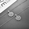 wholesale 925 Sterling Silver Compass Necklace w/ 24 Rolo Chain & CZ Accents - Graduation Gift for Her-0-4