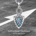 wholesale 925 Sterling Silver Turquoise Arrowhead Celtic Knot Wolf Pendant Necklace-0-4