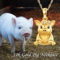 wholesale 14K Gold Pig Pendant Necklace Minimalist Fine s for Girls and Women Birthday Anniversary Valentines Mother's Day Present Ideas-0-4
