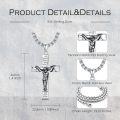 wholesale 925 Sterling Silver Cross Pendant with Jesus on the Cross and Inspirational Words for Men's Jewelry - 24 Chain Gift Set-0-4