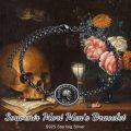 wholesale 925 Sterling Silver Gothic Skull Memento Mori Bracelet for Men-0-1