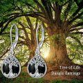 wholesale 925 Sterling Silver Black Onyx Tree of Life Dangle Drop Earrings for Women and Girls-0-4