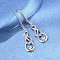 wholesale 925 Sterling Silver Infinity Blue Topaz Gemstone Leverback Earrings for Women's -0-4