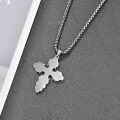 wholesale 925 Sterling Silver Black Enamel Scrollwork Cross Pendant Necklace for Men & Women-0-2
