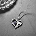 wholesale 925 Sterling Silver Blue Goldstone Heart Angel Pendant Necklace for Women Girls Gifts-0-2