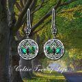wholesale Sterling Silver Birthstone Celtic Tree of Life Dangle Earrings-0-5