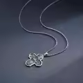 wholesale 925 Sterling Silver Cross with Religious Figures and Halo Charm Pendant Necklace for Men Women-0-1