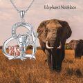 wholesale 925 Sterling Silver Elephant Family Pendant Necklaces - Cute Animal Love Gifts for Women and Mothers-0-4