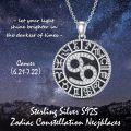 wholesale Sterling Silver Blue Sandstone 12 Zodiac Constellation Necklace for Women Men-0-13
