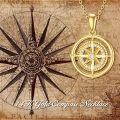 wholesale 14K Gold CZ Compass Pendant Necklace for Women-0-4