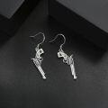 wholesale 925 Sterling Silver Abalone Inlay Cowgirl Cowboy Revolver Gun Boot Dangle Drop Earrings Western Jewelry-0-3