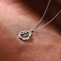 TOUPOP 925 Sterling Silver Heart Pendant Necklace 5th Anniversary Gift For Her-0-4