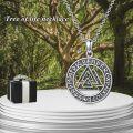 wholesale 925 Sterling Silver Moonstone Viking Runes Tree of Life Pendant with 18+2 Chain-0-4