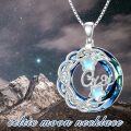 wholesale 925 Sterling Silver Blue Moonstone Celtic Knot Star Pendant Necklace for Mom and Grandma Gifts-0-4
