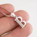 wholesale 925 Sterling Silver Nickel-Free Hypoallergenic Initial B Necklace 0.8mm Chain 18 Gift for Women-0-1