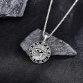 wholesale 925 Sterling Silver Egyptian Eye Of Horus Pendant Necklace with Black Enamel and Symbols-0-2