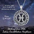 wholesale Sterling Silver Blue Sandstone 12 Zodiac Constellation Necklace for Women Men-0-7