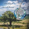 wholesale 925 Sterling Silver Blue Crystal Tree of Life Initial Necklace Family Letter Pendant Birthday Mother s Day Gifts for Her-0-141