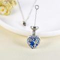 wholesale 925 Sterling Silver Blue Crystal Hummingbird Heart Tear Drop Pendant Urn Keepsake Necklace for Ashes Memorial s for Men & Women-0-3