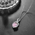 wholesale 925 Sterling Silver 4 Carat Cubic Zirconia Heart Necklace for Women Gift Mom-0-2