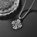 wholesale 925 Sterling Silver Cross Pendant with Intricate Design and Chain - For Men & Women-0-1