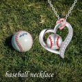 wholesale 925 Sterling Silver Baseball Love Sport Ball Pendant Necklace for Women-0-5