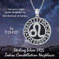 wholesale Sterling Silver Blue Sandstone 12 Zodiac Constellation Necklace for Women Men-0-22